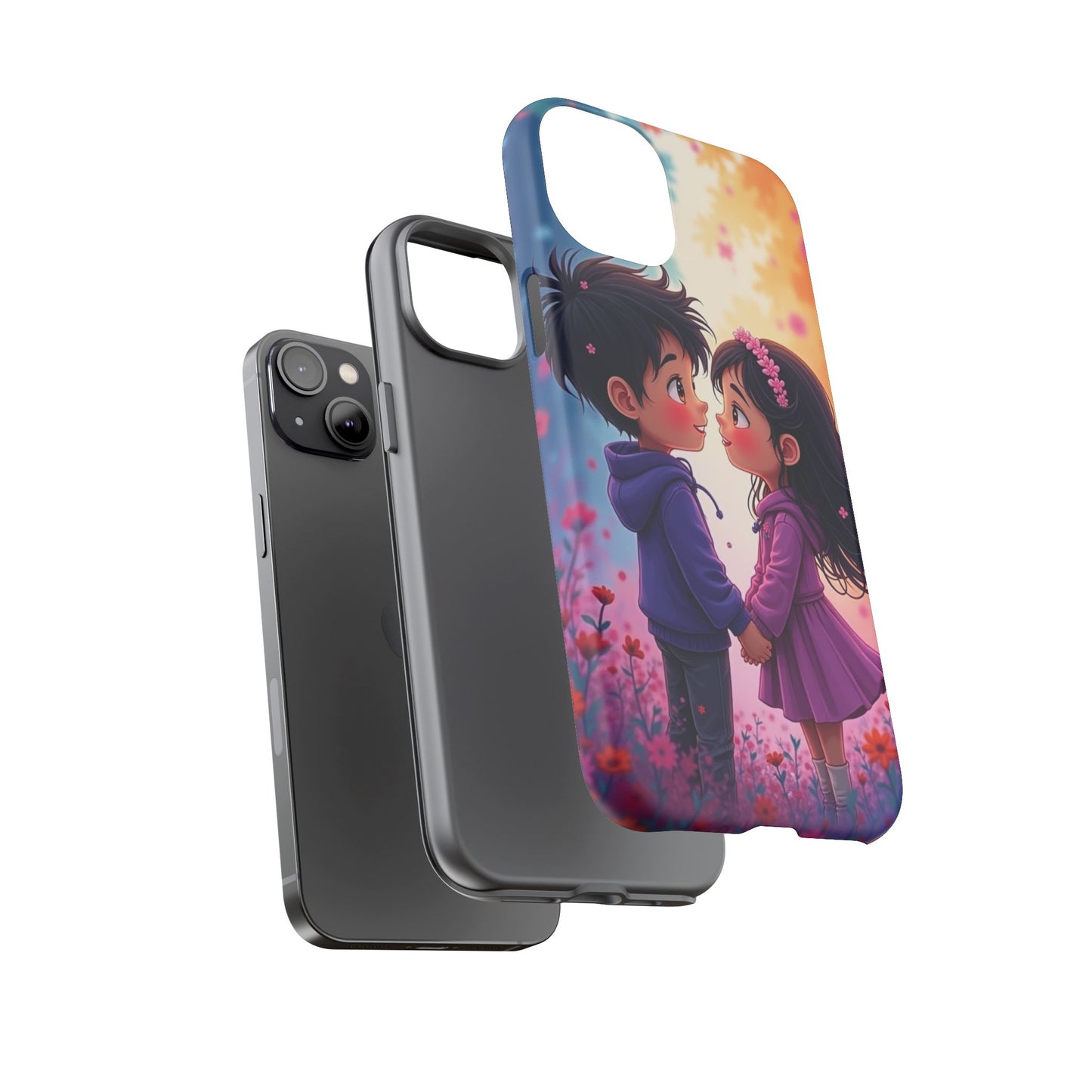 Cute Couple Phone Case - Tough Cases with Romantic Design for Kids and Teens