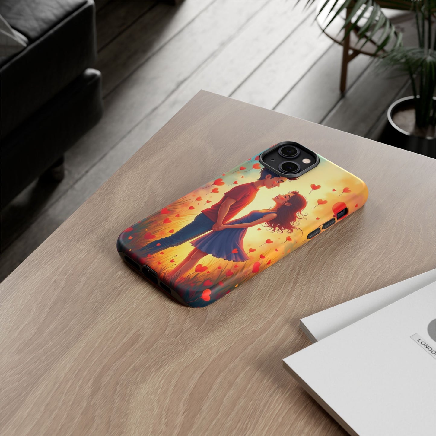 Romantic Phone Case with Heart Design for Couples