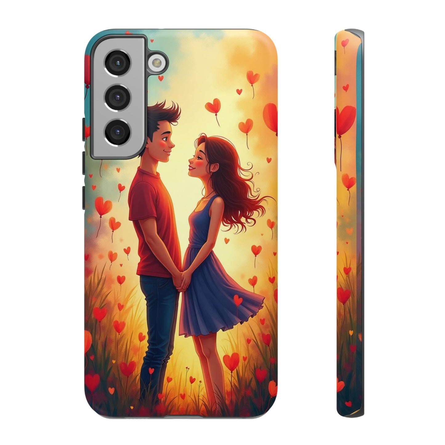 Romantic Phone Case with Heart Design for Couples