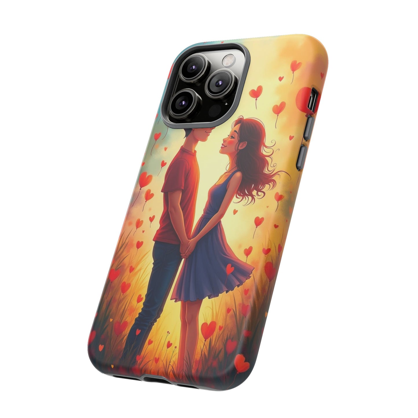 Romantic Phone Case with Heart Design for Couples