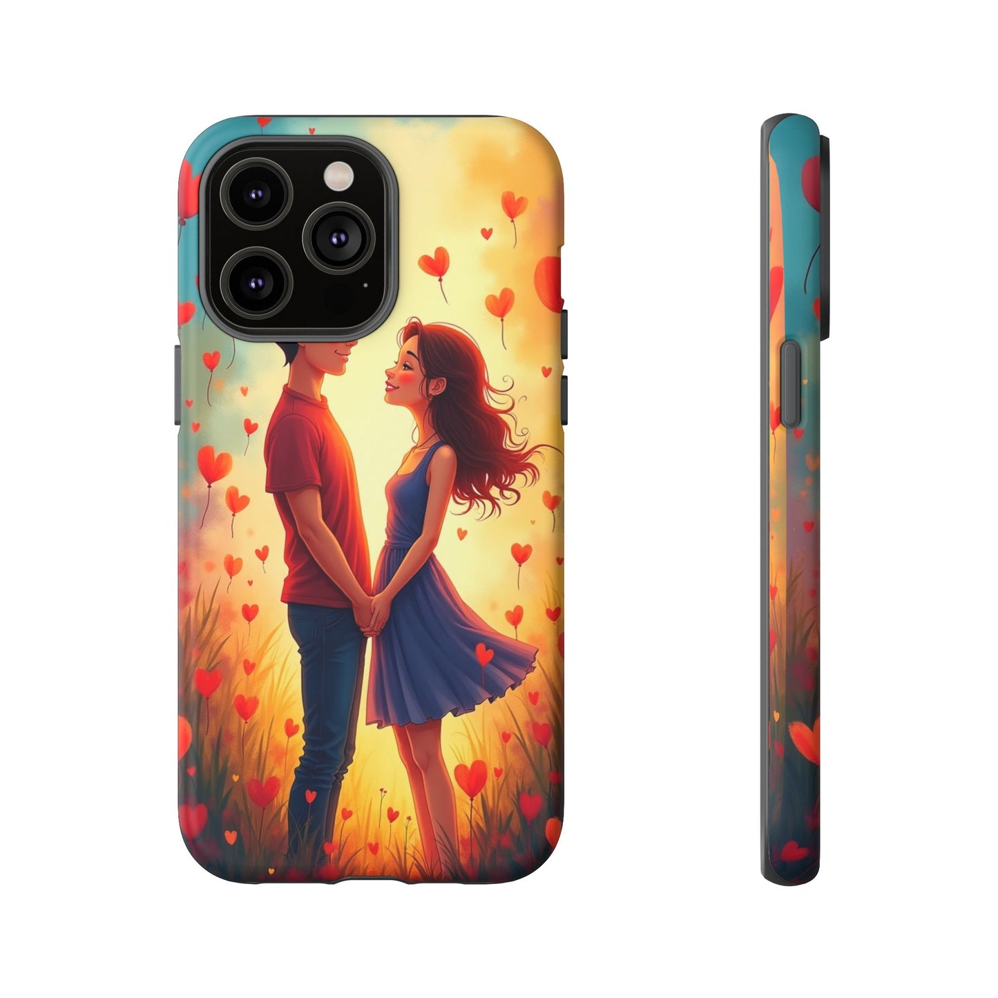 Romantic Phone Case with Heart Design for Couples