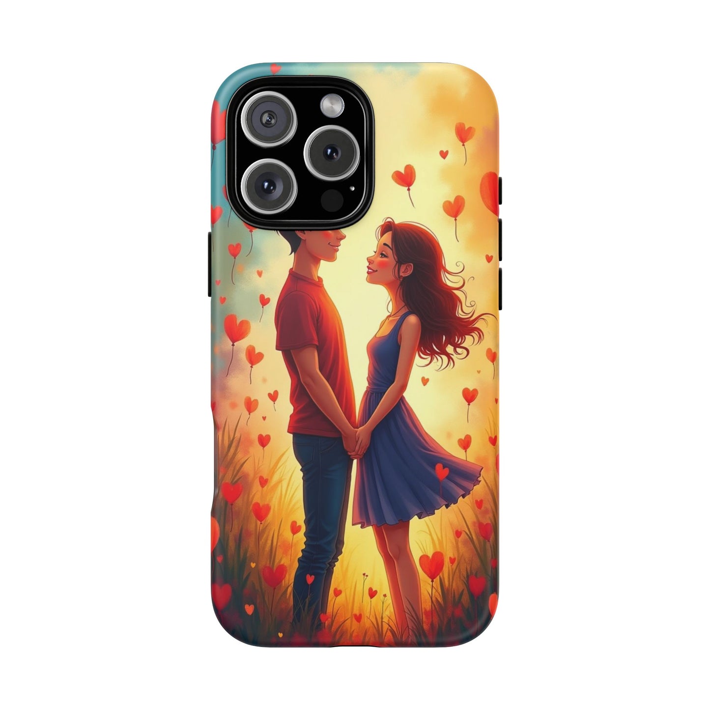 Romantic Phone Case with Heart Design for Couples