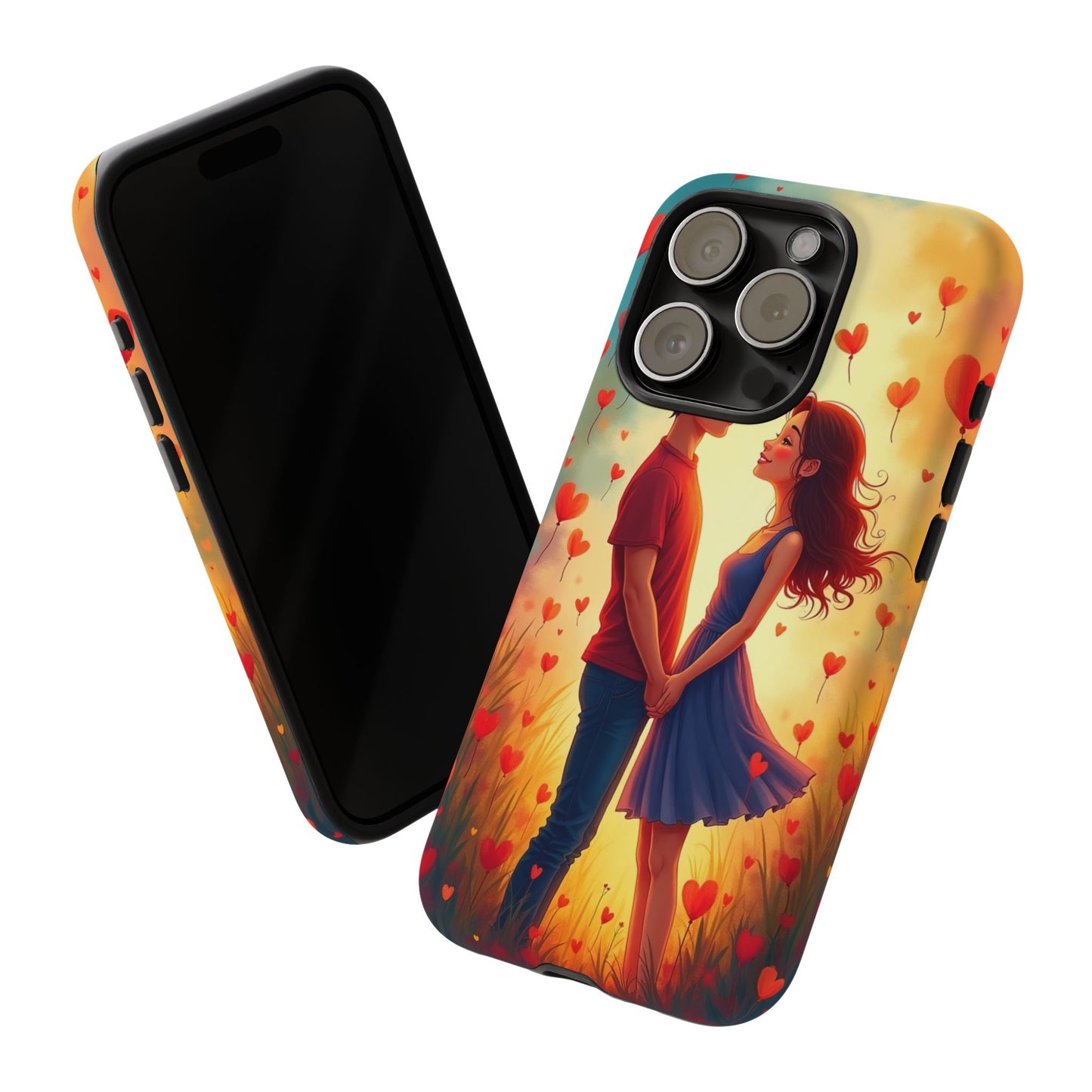 Romantic Phone Case with Heart Design for Couples