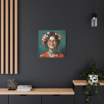 Floral Canvas Art Print, Home Decor, Wall Art, Boho Decor, Gift for Her, Happy Vibes