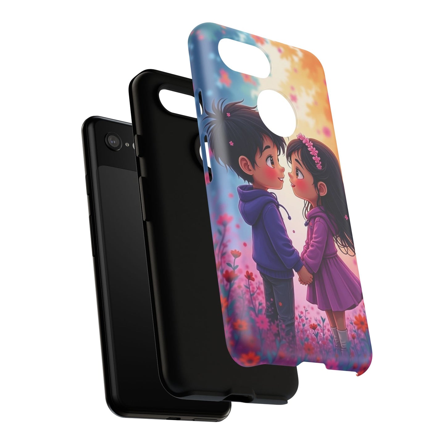 Cute Couple Phone Case - Tough Cases with Romantic Design for Kids and Teens