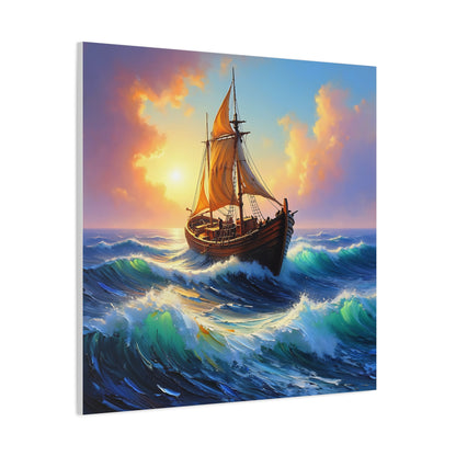 Nautical Canvas Wall Art, Seascape Decor, Sailing Ship Print, Ocean Home Decor, Coastal Living, Maritime Artwork, Gift for Sailors