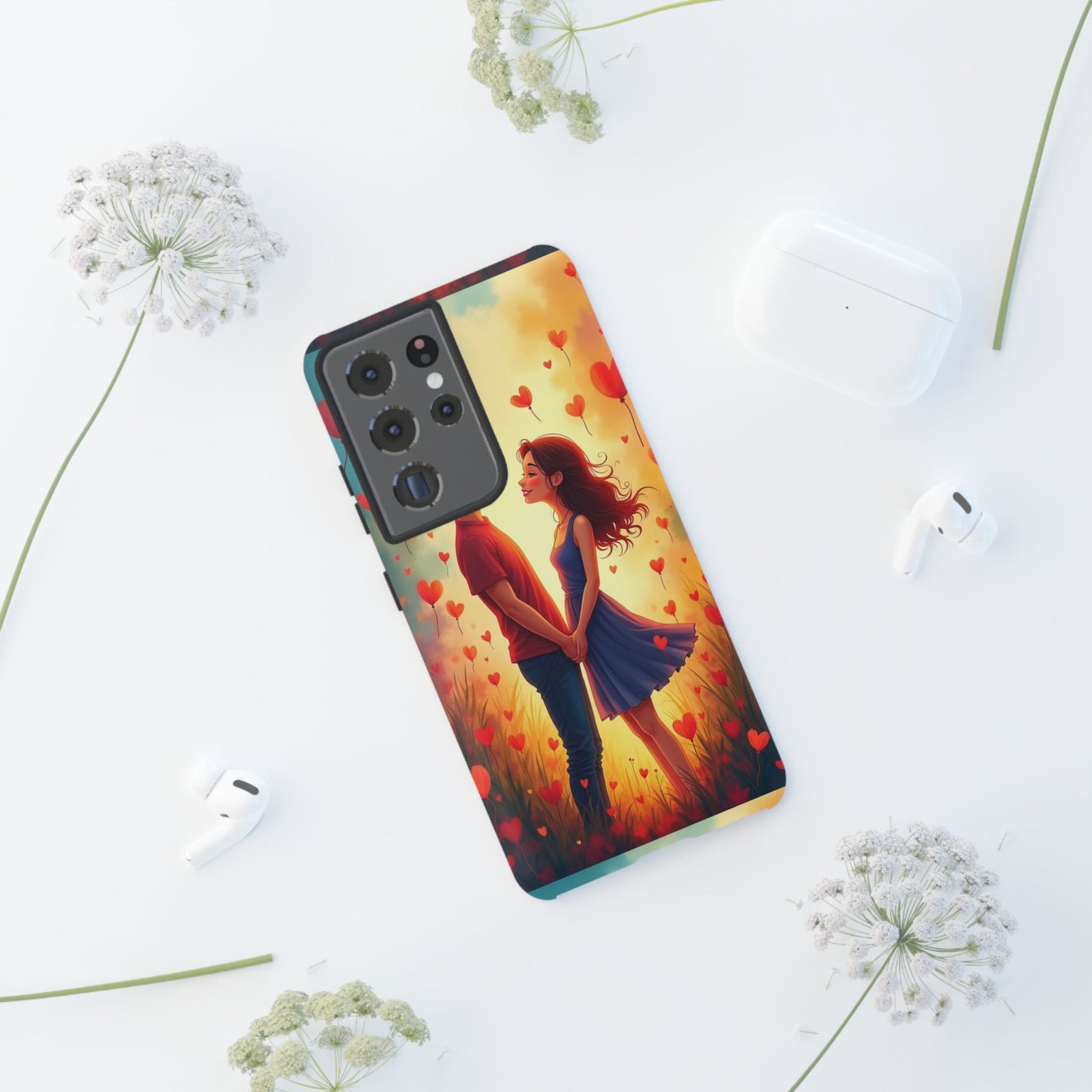 Romantic Phone Case with Heart Design for Couples