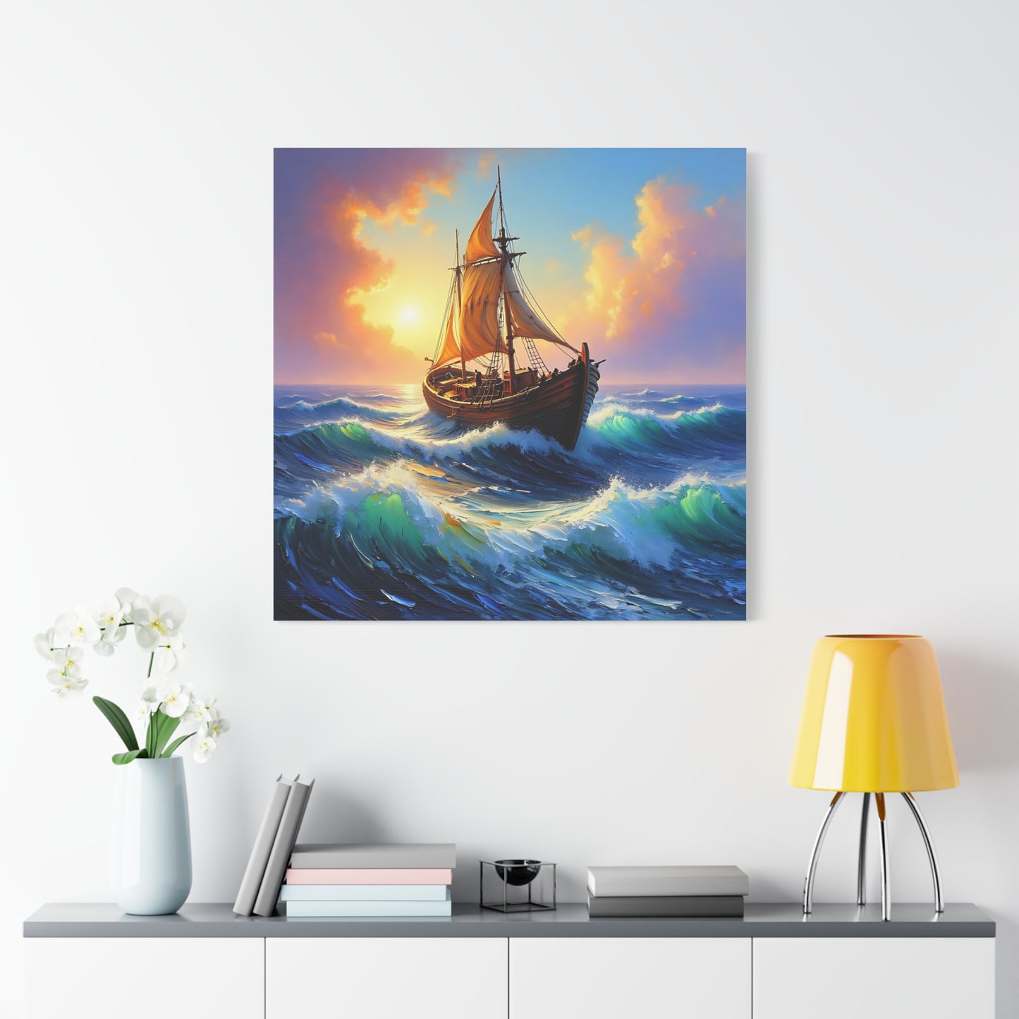 Nautical Canvas Wall Art, Seascape Decor, Sailing Ship Print, Ocean Home Decor, Coastal Living, Maritime Artwork, Gift for Sailors