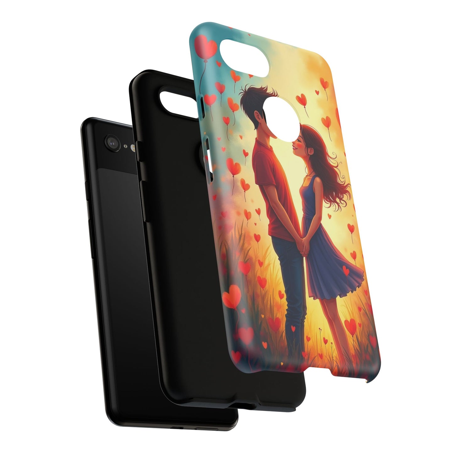 Romantic Phone Case with Heart Design for Couples