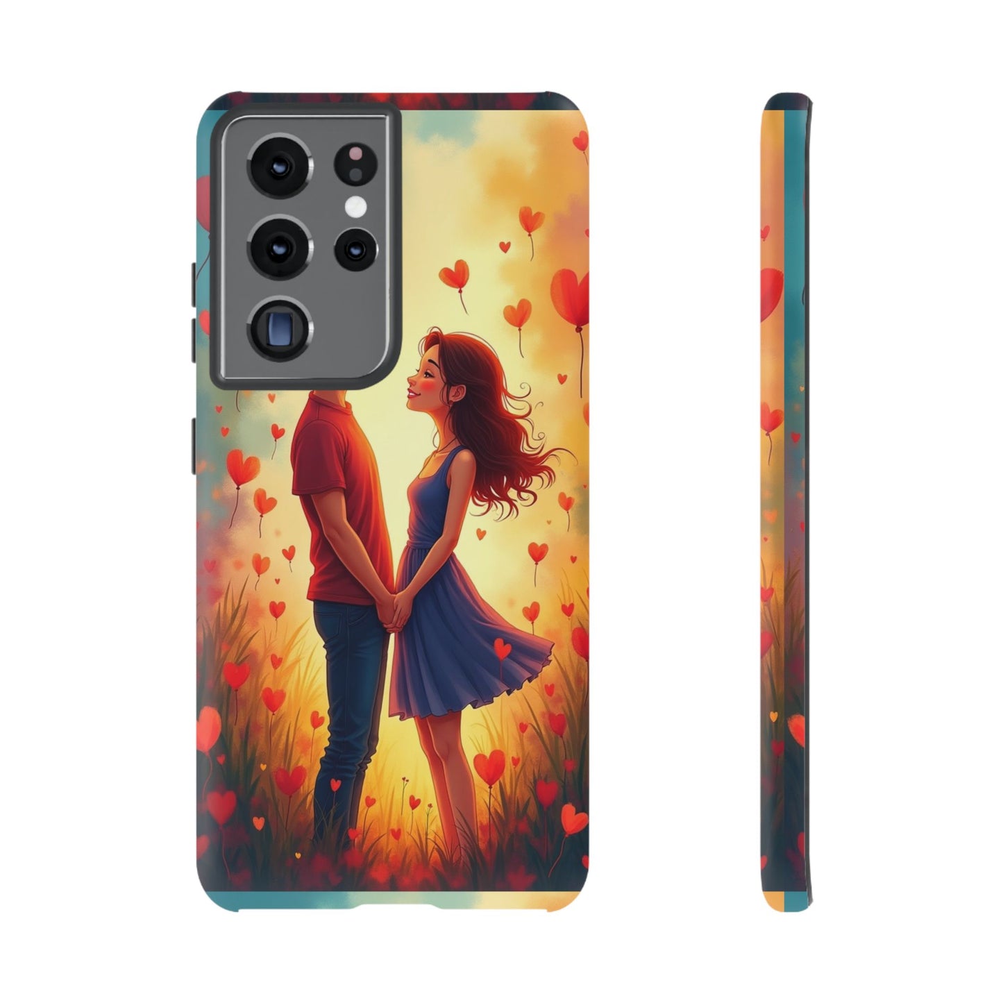 Romantic Phone Case with Heart Design for Couples
