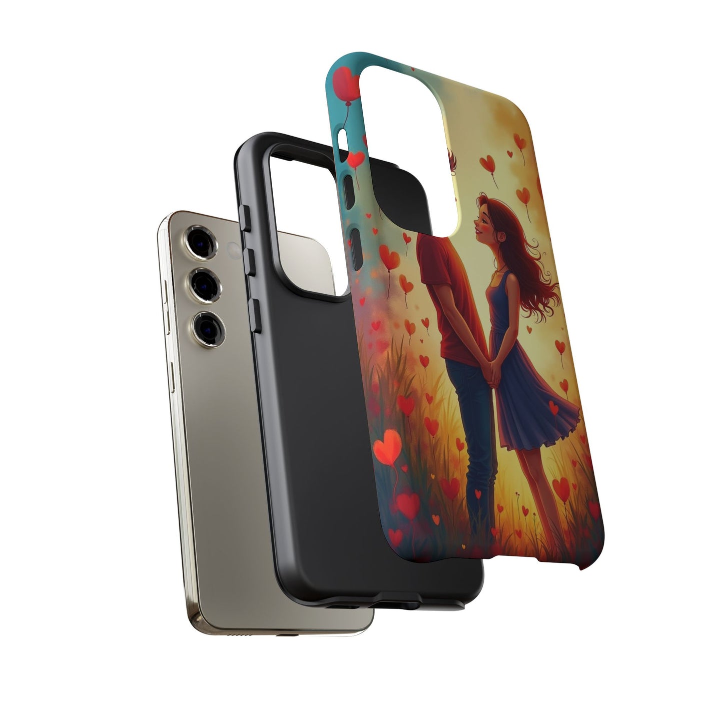 Romantic Phone Case with Heart Design for Couples