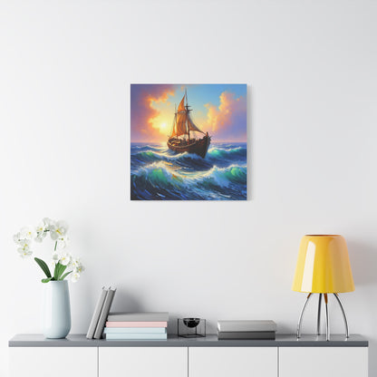 Nautical Canvas Wall Art, Seascape Decor, Sailing Ship Print, Ocean Home Decor, Coastal Living, Maritime Artwork, Gift for Sailors