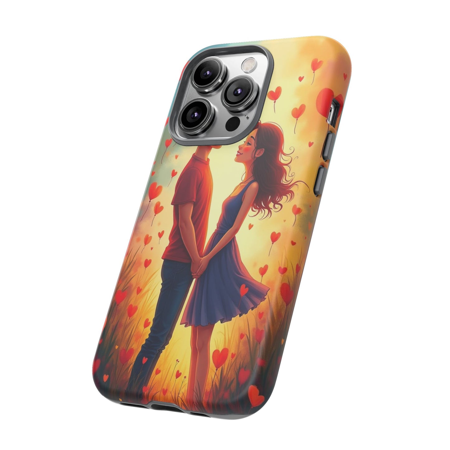 Romantic Phone Case with Heart Design for Couples