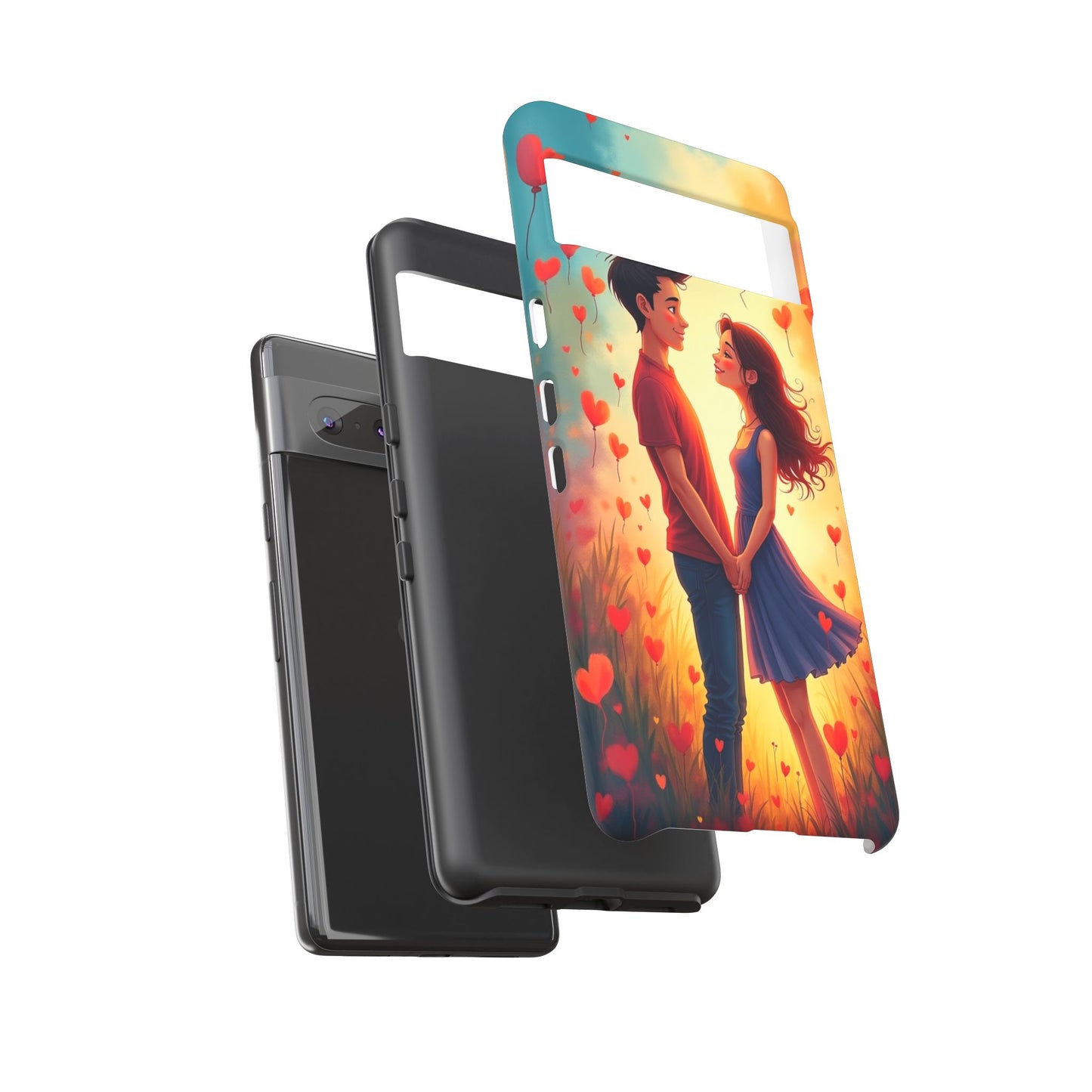 Romantic Phone Case with Heart Design for Couples