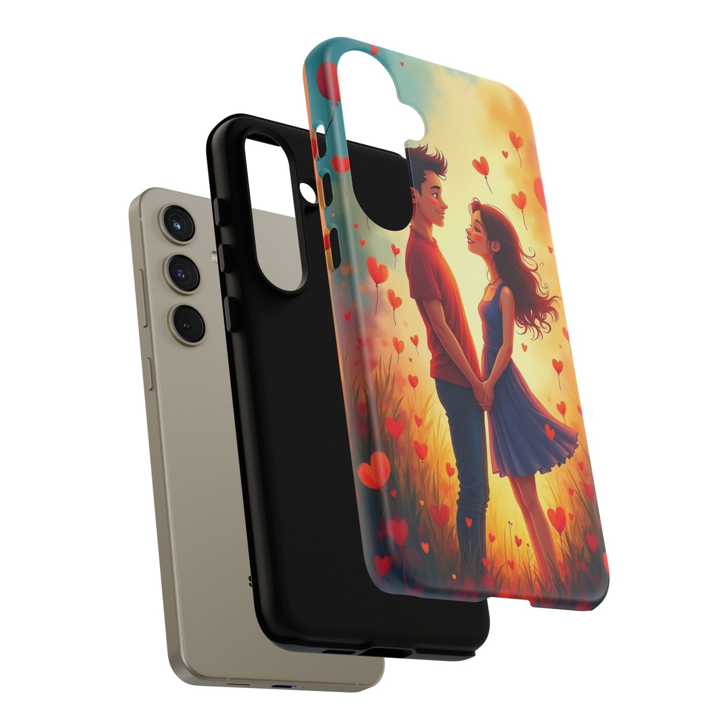 Romantic Phone Case with Heart Design for Couples