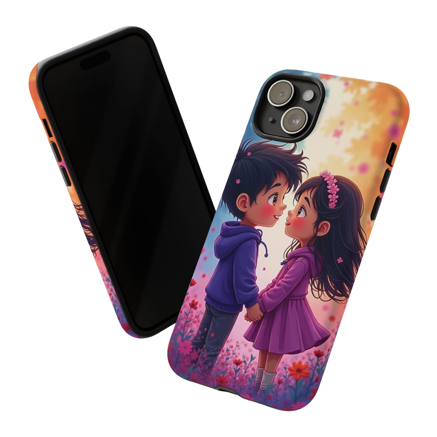 Cute Couple Phone Case - Tough Cases with Romantic Design for Kids and Teens