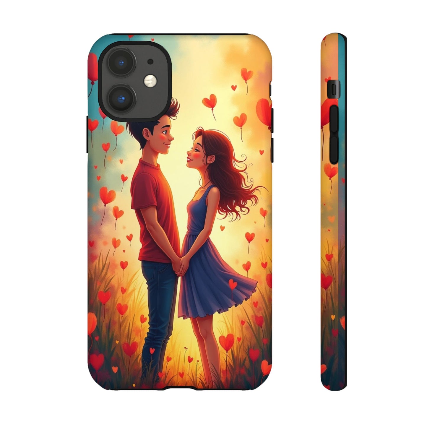 Romantic Phone Case with Heart Design for Couples