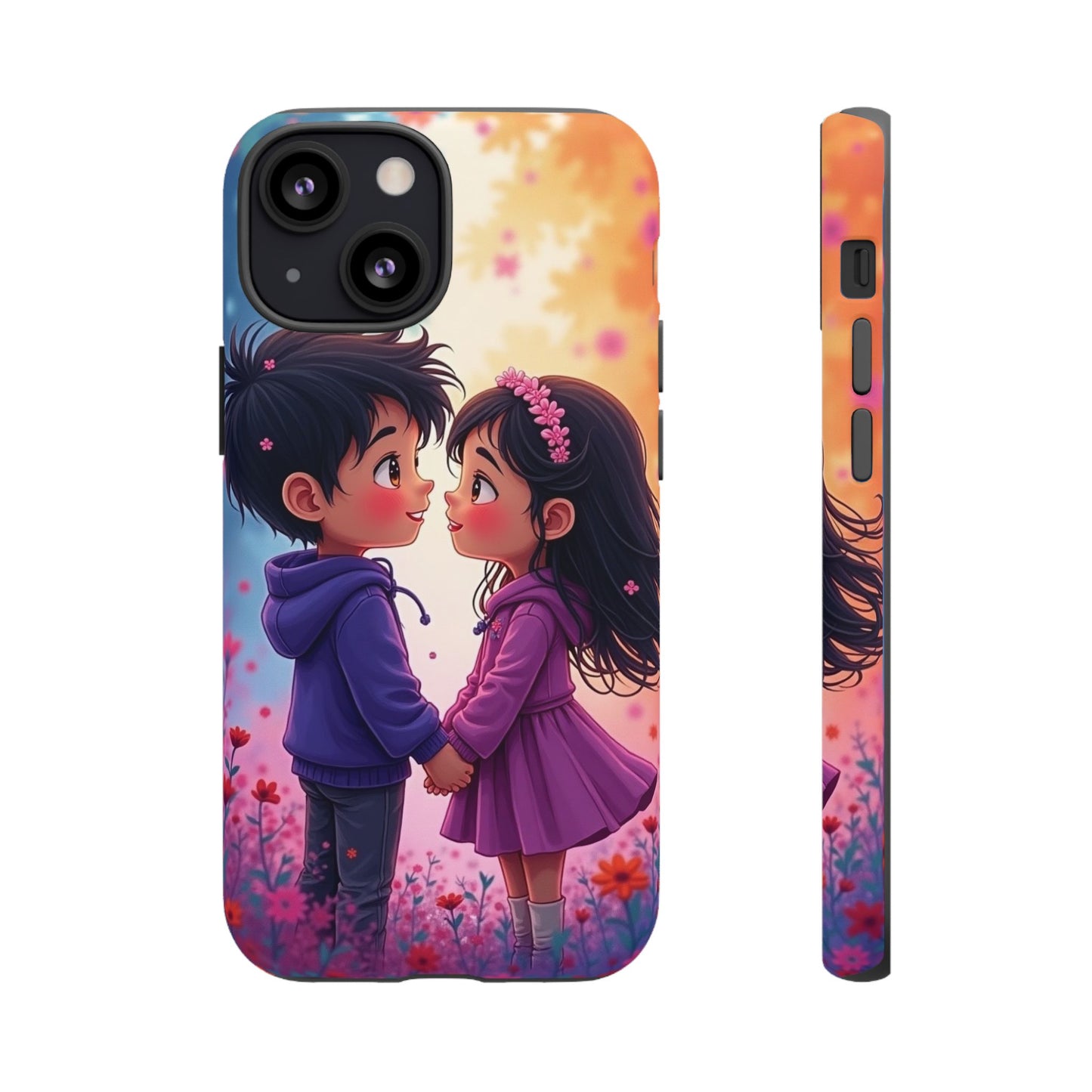 Cute Couple Phone Case - Tough Cases with Romantic Design for Kids and Teens
