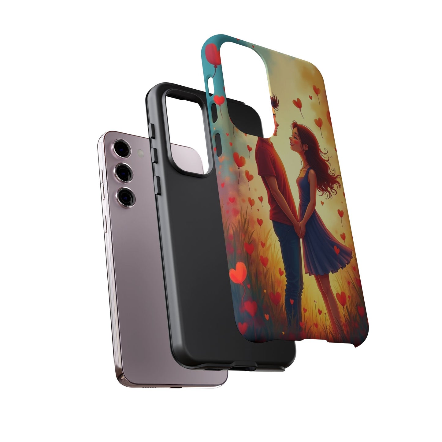 Romantic Phone Case with Heart Design for Couples