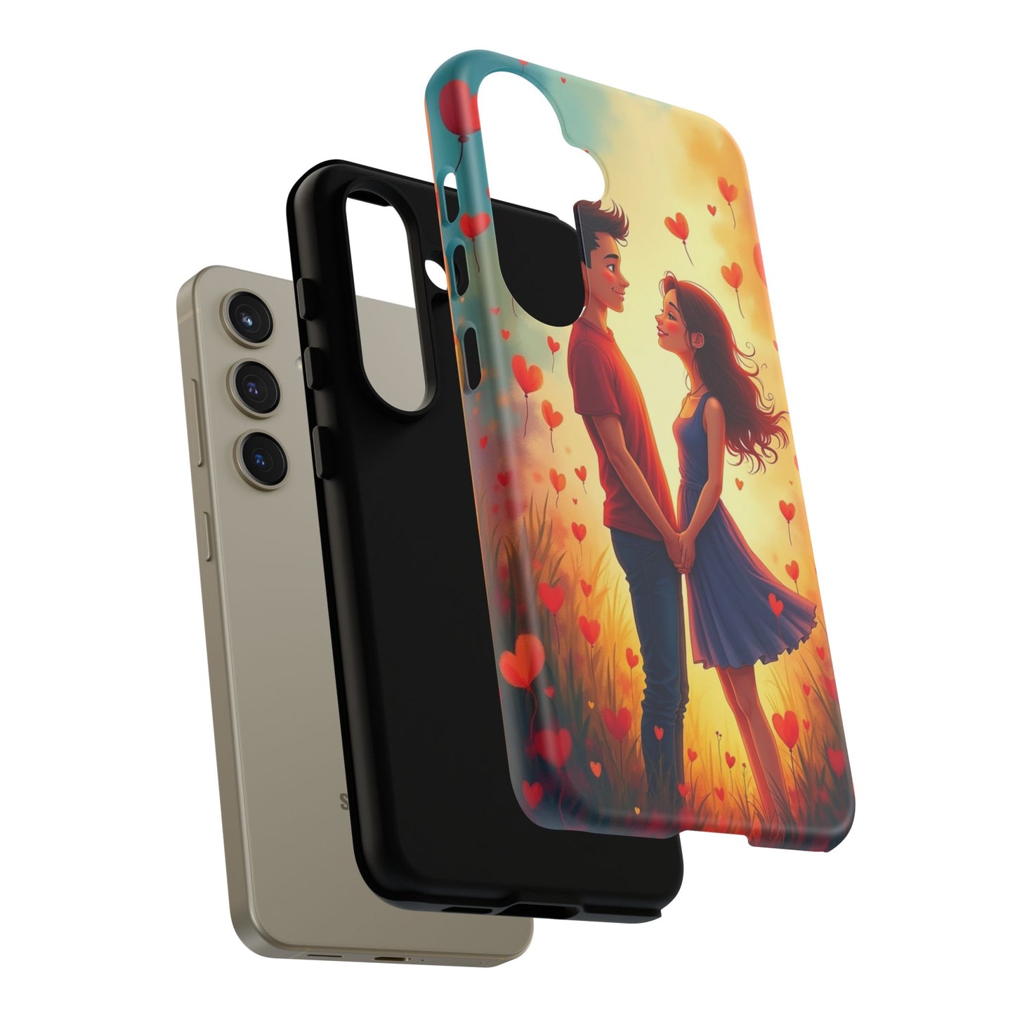 Romantic Phone Case with Heart Design for Couples