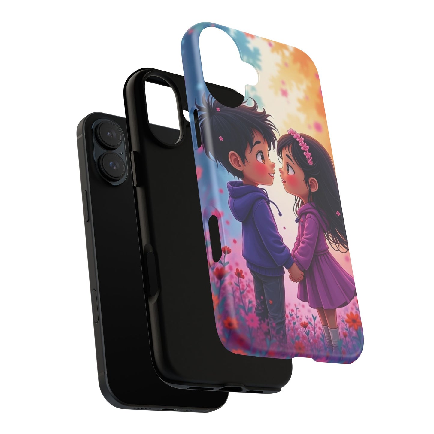 Cute Couple Phone Case - Tough Cases with Romantic Design for Kids and Teens