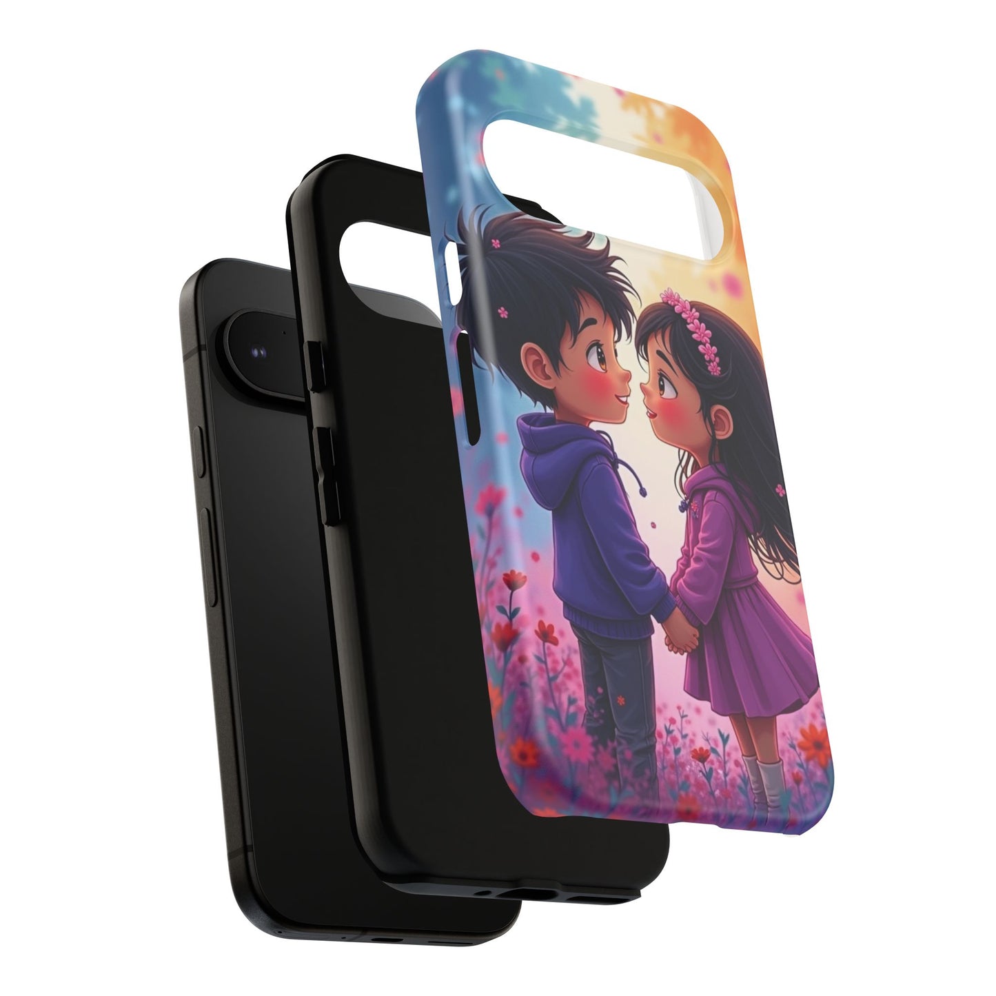 Cute Couple Phone Case - Tough Cases with Romantic Design for Kids and Teens