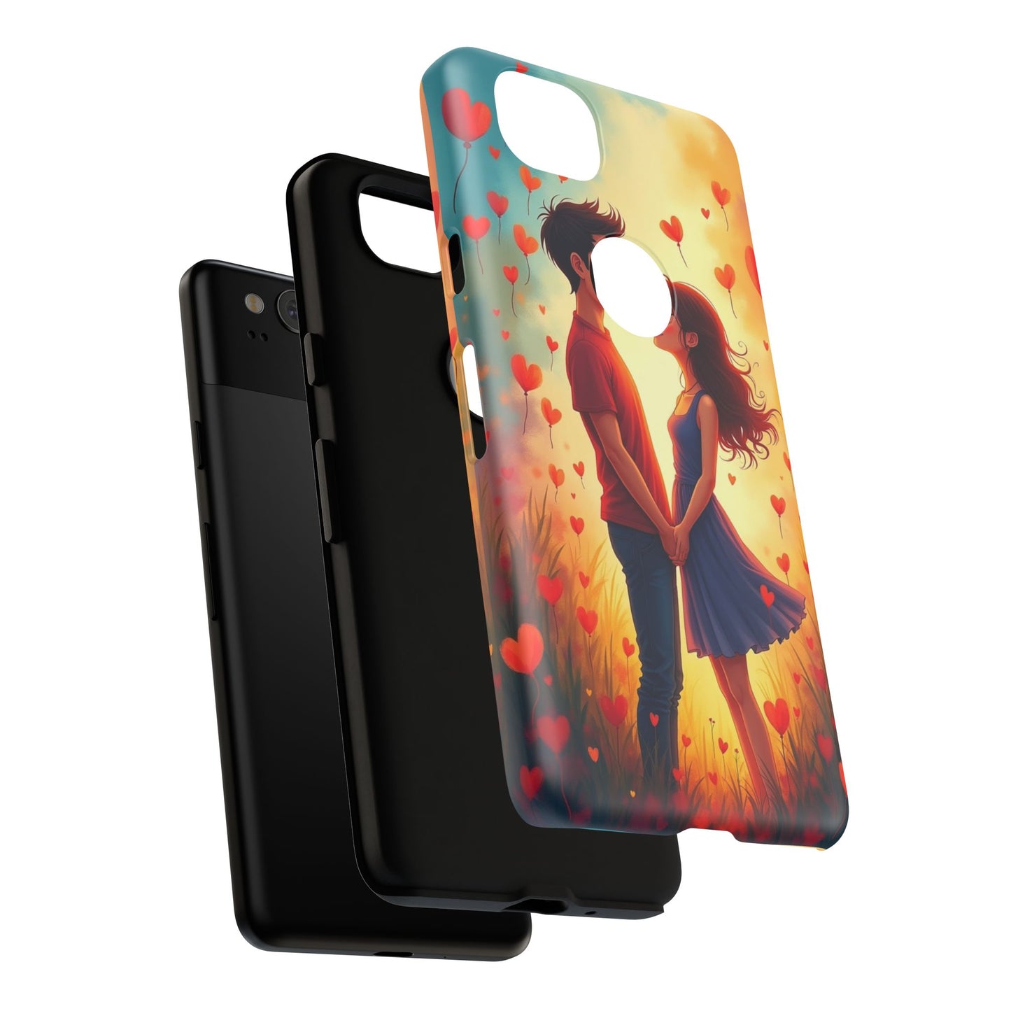 Romantic Phone Case with Heart Design for Couples