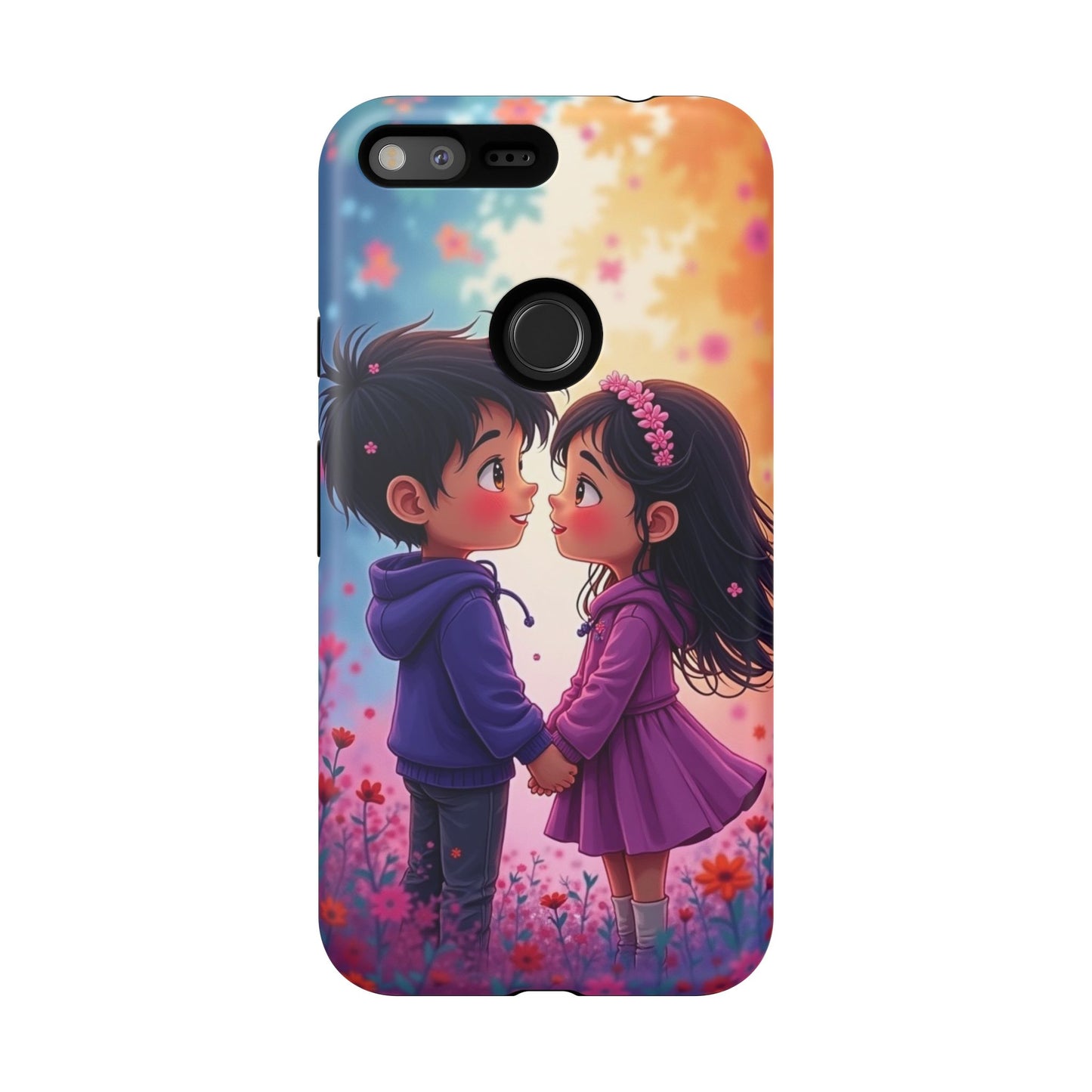 Cute Couple Phone Case - Tough Cases with Romantic Design for Kids and Teens