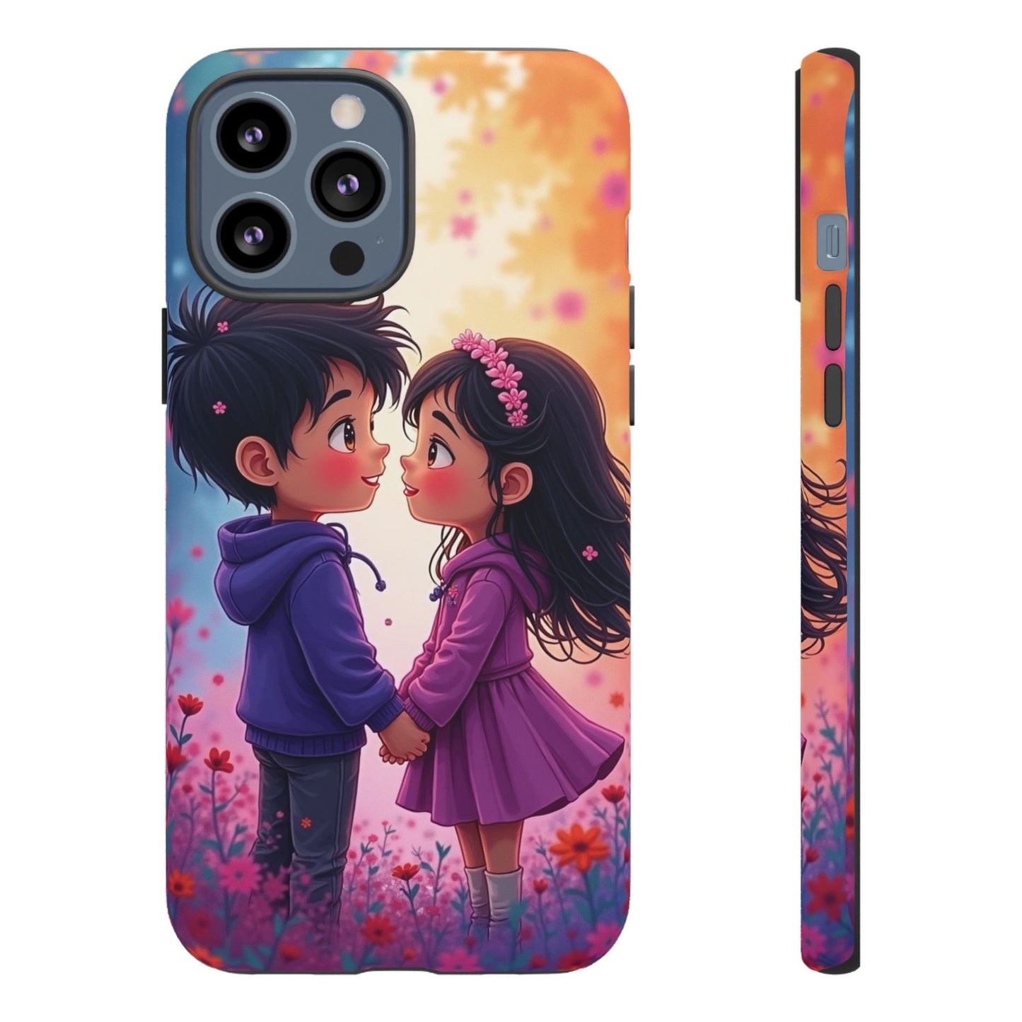 Cute Couple Phone Case - Tough Cases with Romantic Design for Kids and Teens