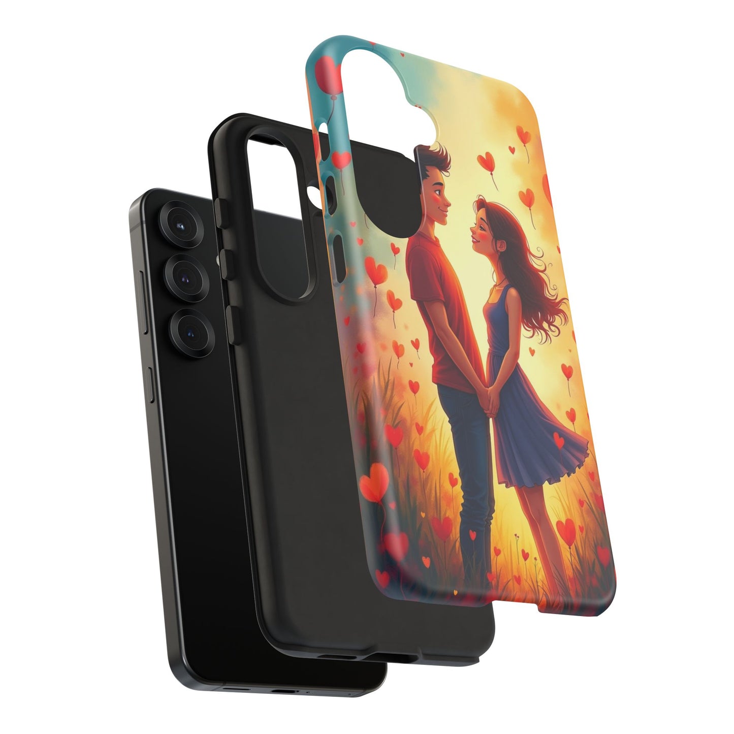 Romantic Phone Case with Heart Design for Couples
