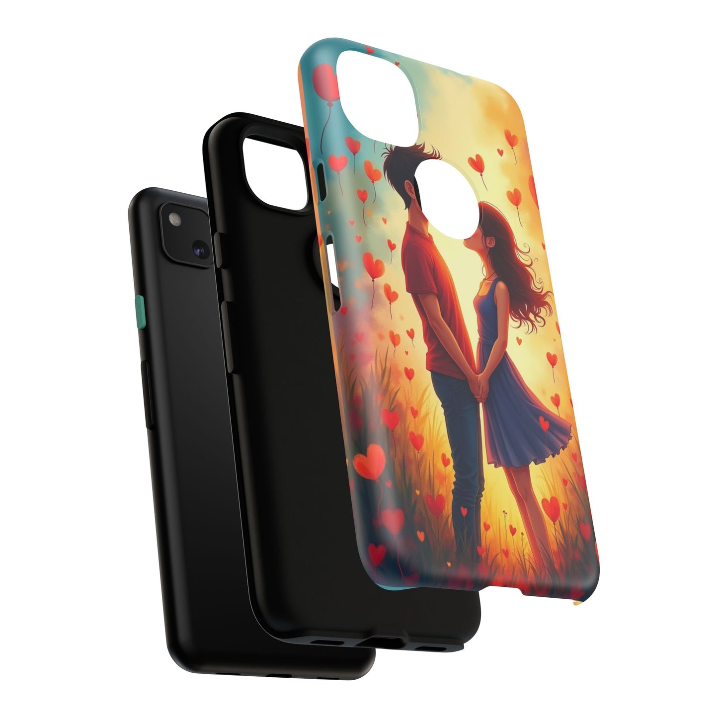 Romantic Phone Case with Heart Design for Couples