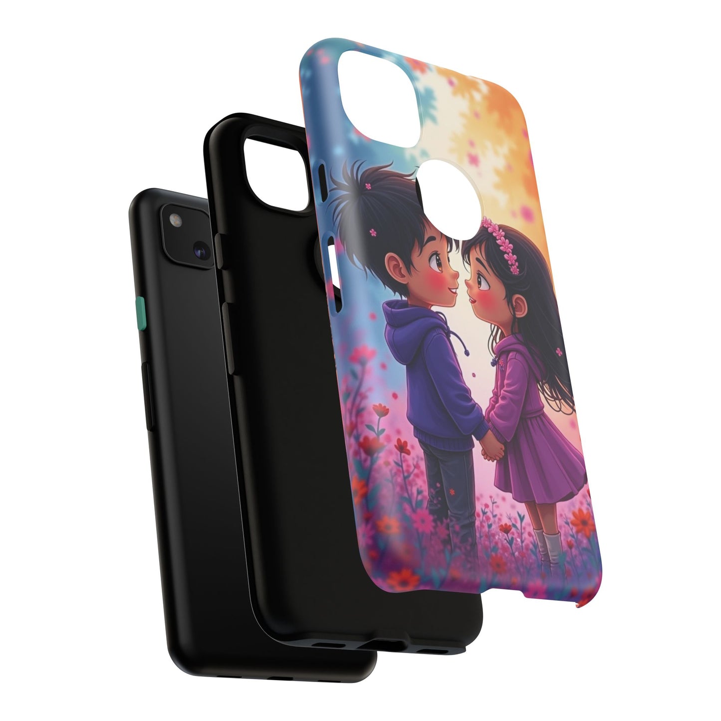 Cute Couple Phone Case - Tough Cases with Romantic Design for Kids and Teens