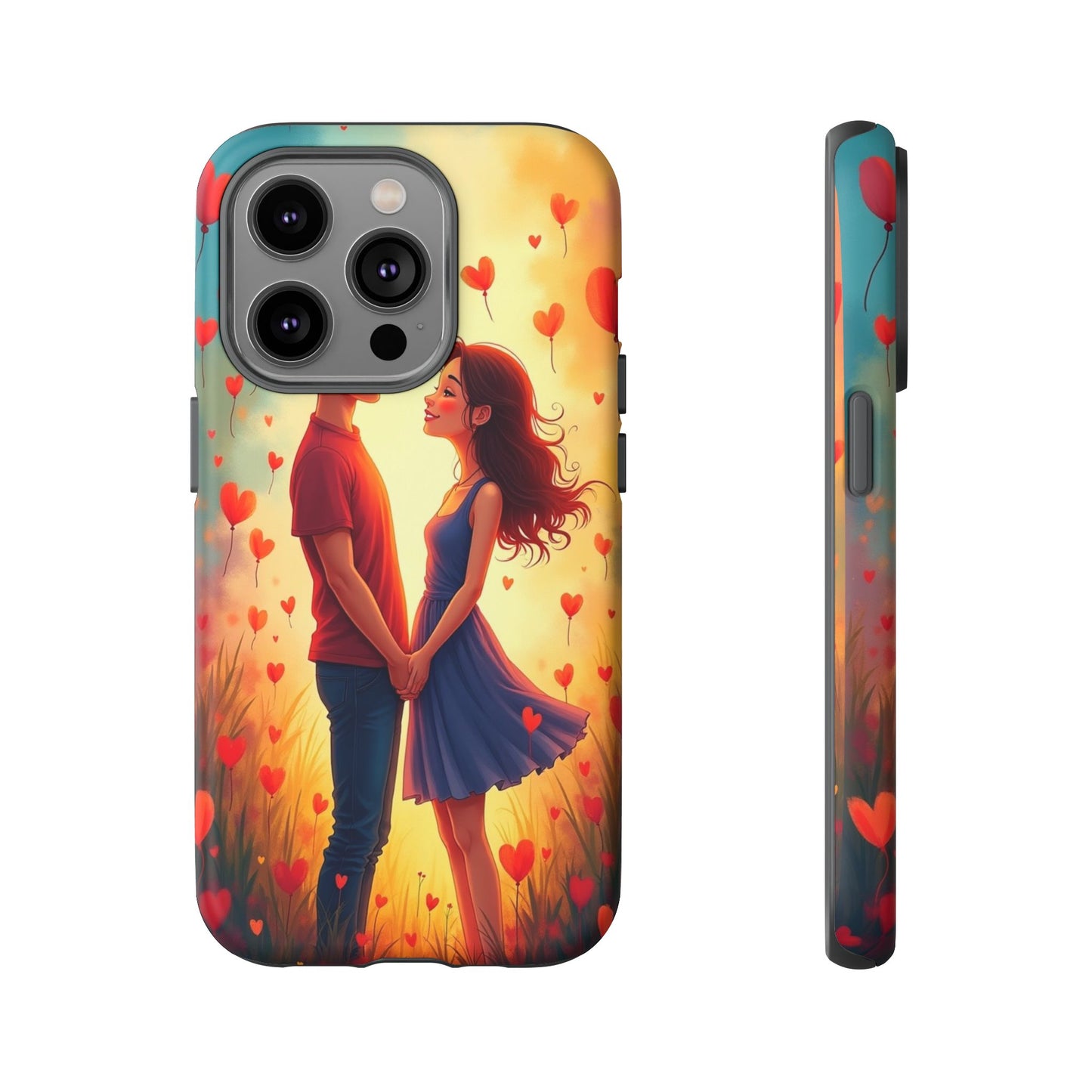 Romantic Phone Case with Heart Design for Couples
