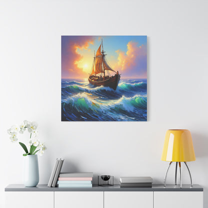 Nautical Canvas Wall Art, Seascape Decor, Sailing Ship Print, Ocean Home Decor, Coastal Living, Maritime Artwork, Gift for Sailors