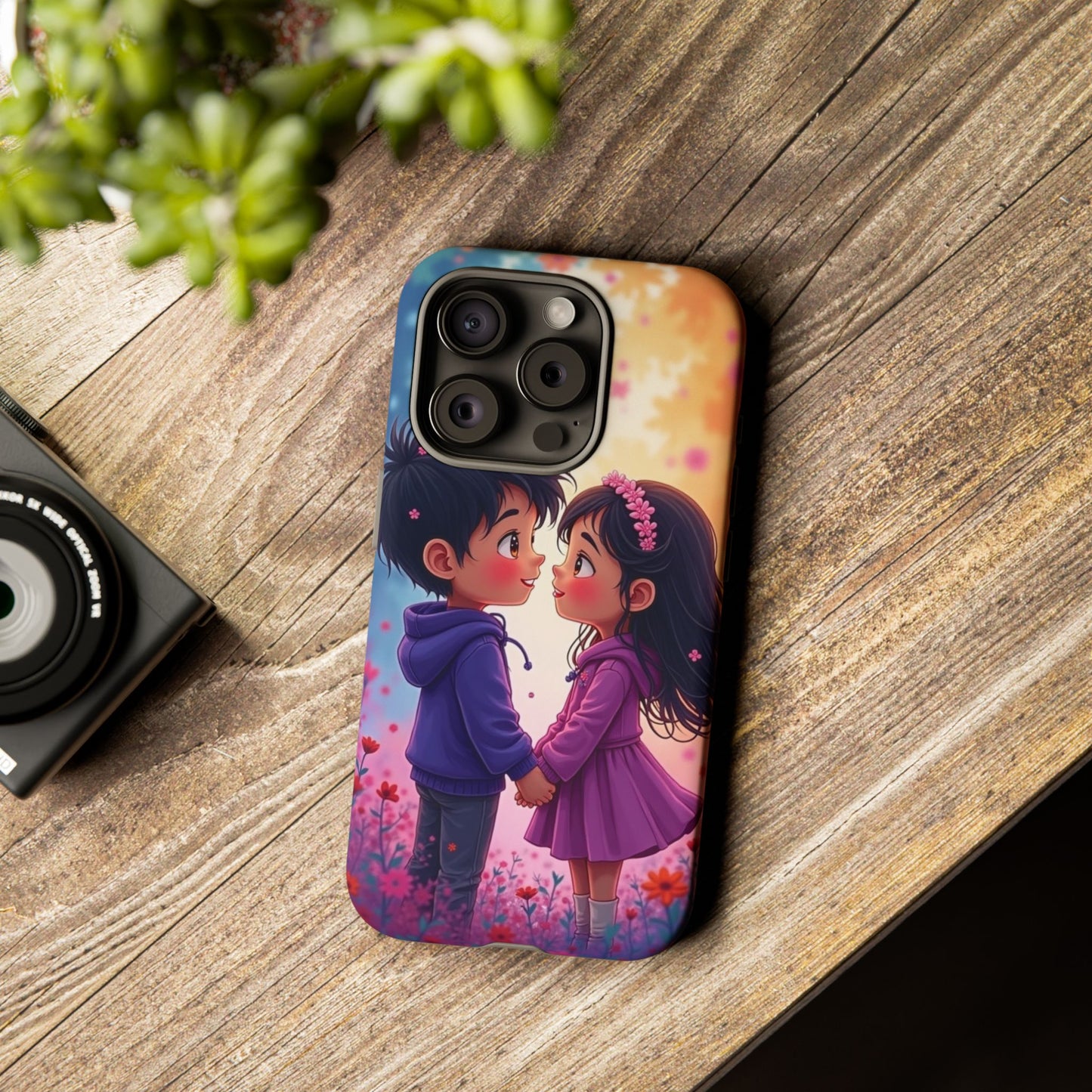 Cute Couple Phone Case - Tough Cases with Romantic Design for Kids and Teens