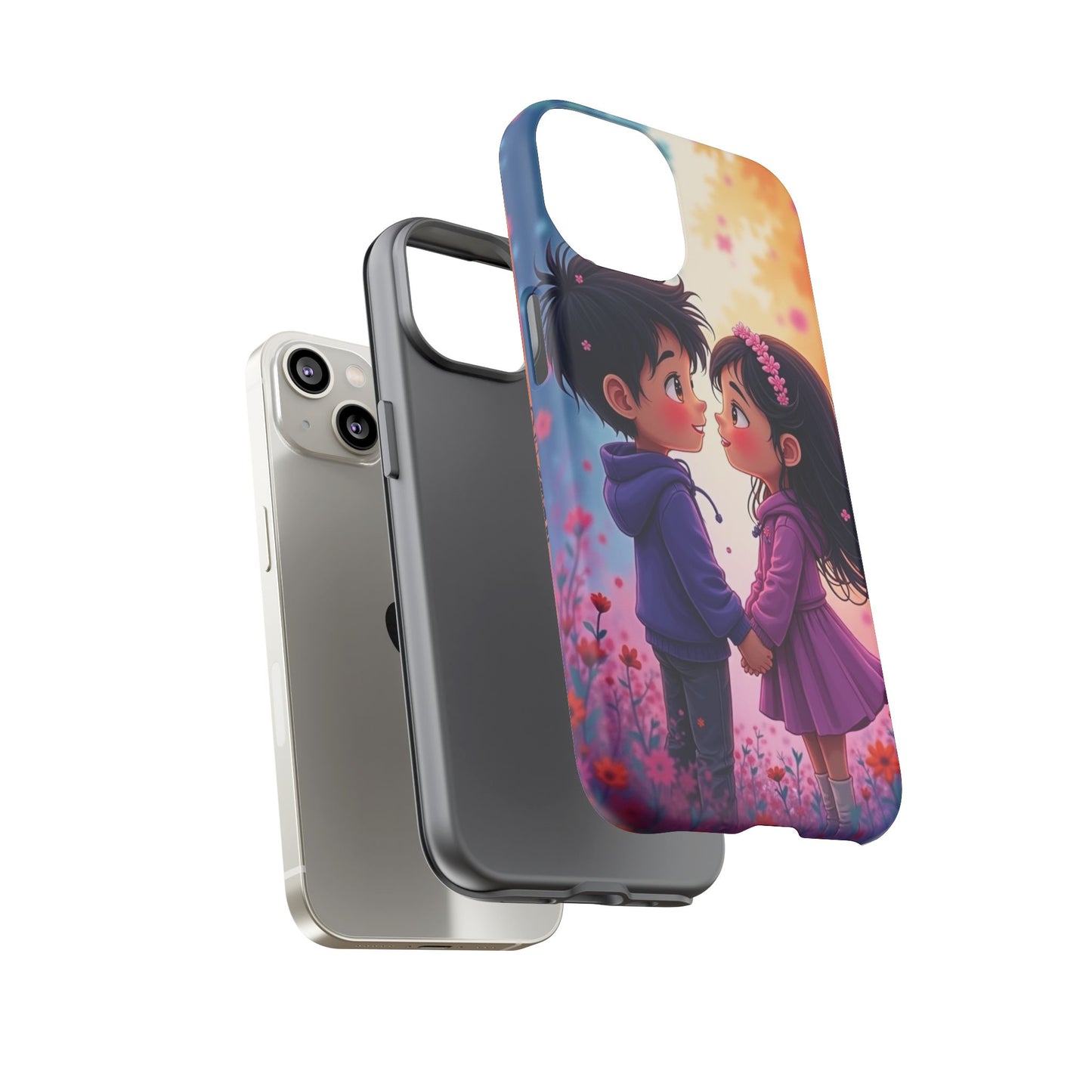 Cute Couple Phone Case - Tough Cases with Romantic Design for Kids and Teens