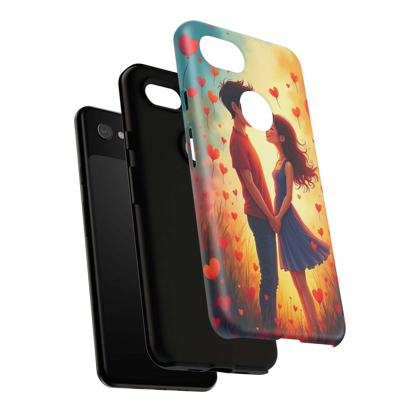 Romantic Phone Case with Heart Design for Couples