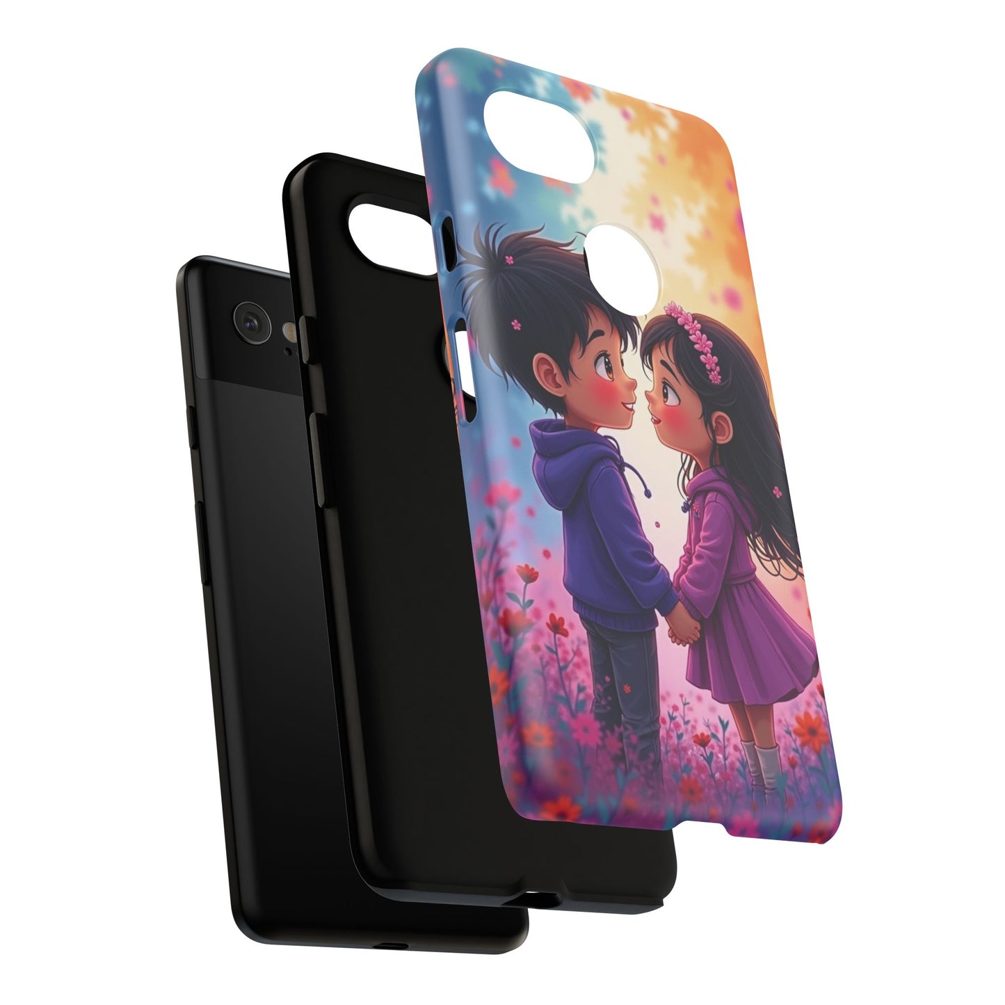 Cute Couple Phone Case - Tough Cases with Romantic Design for Kids and Teens