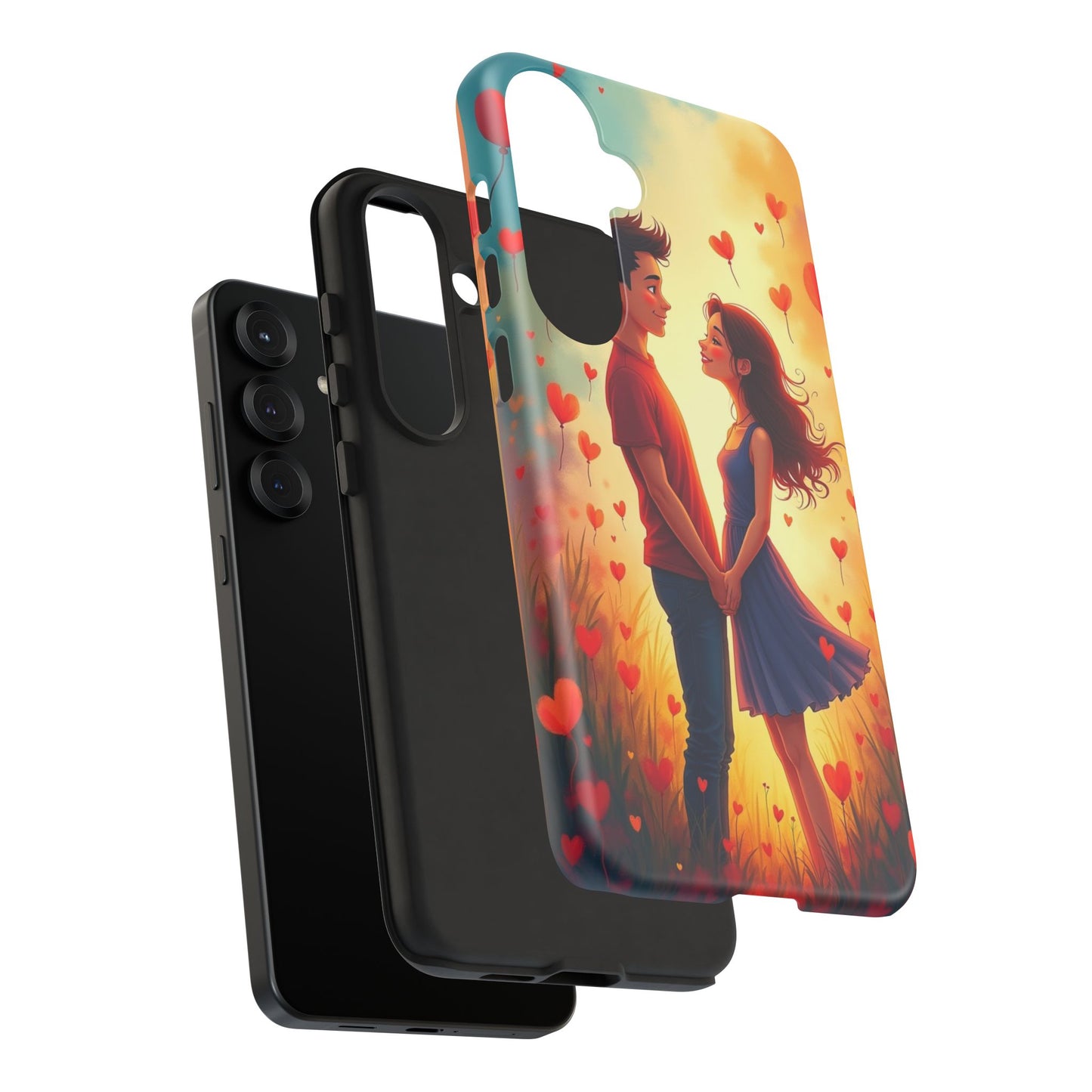 Romantic Phone Case with Heart Design for Couples