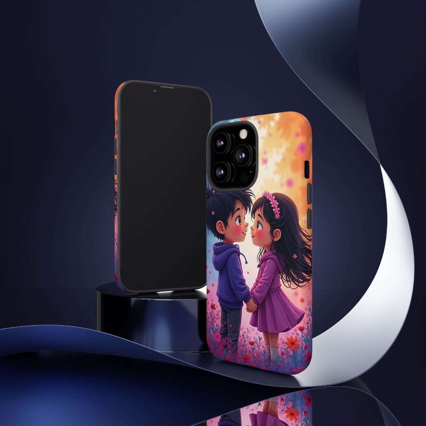Cute Couple Phone Case - Tough Cases with Romantic Design for Kids and Teens