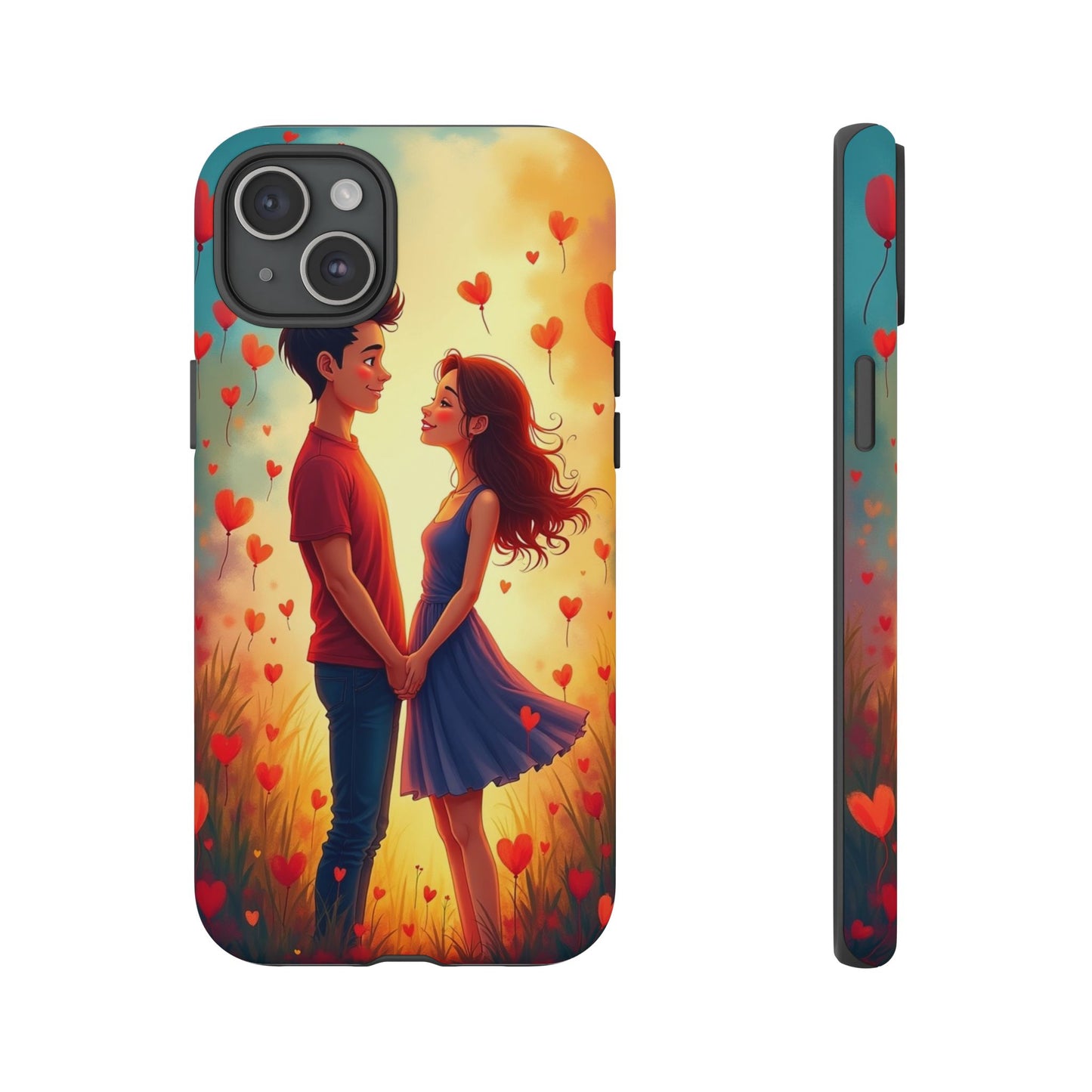 Romantic Phone Case with Heart Design for Couples
