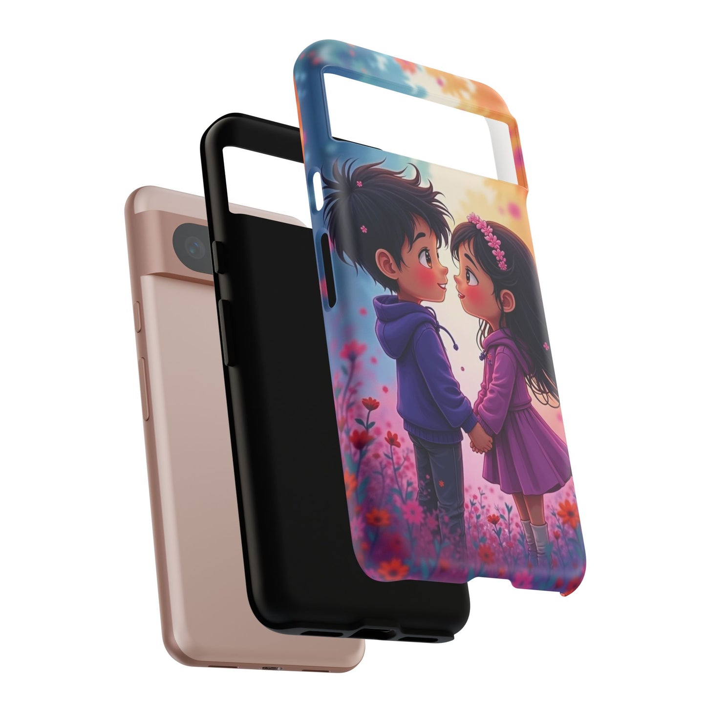 Cute Couple Phone Case - Tough Cases with Romantic Design for Kids and Teens