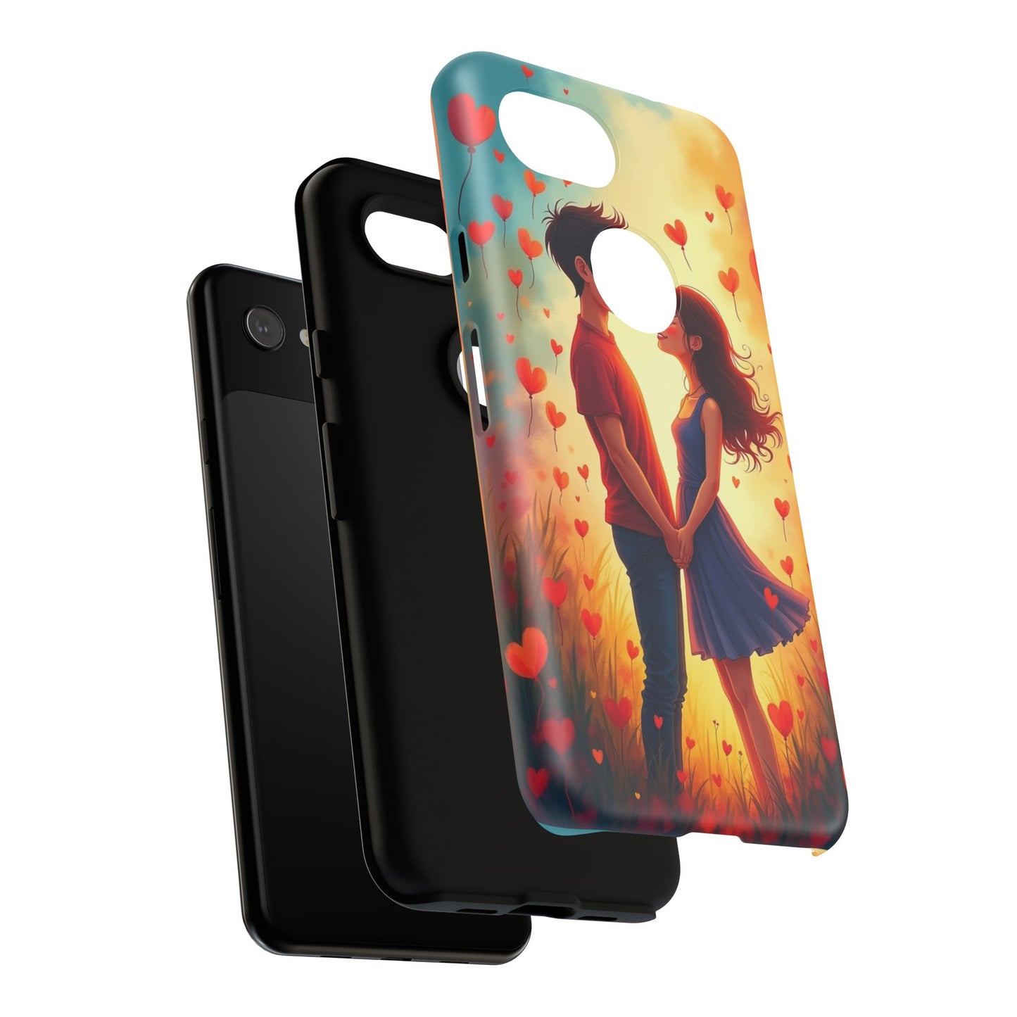 Romantic Phone Case with Heart Design for Couples