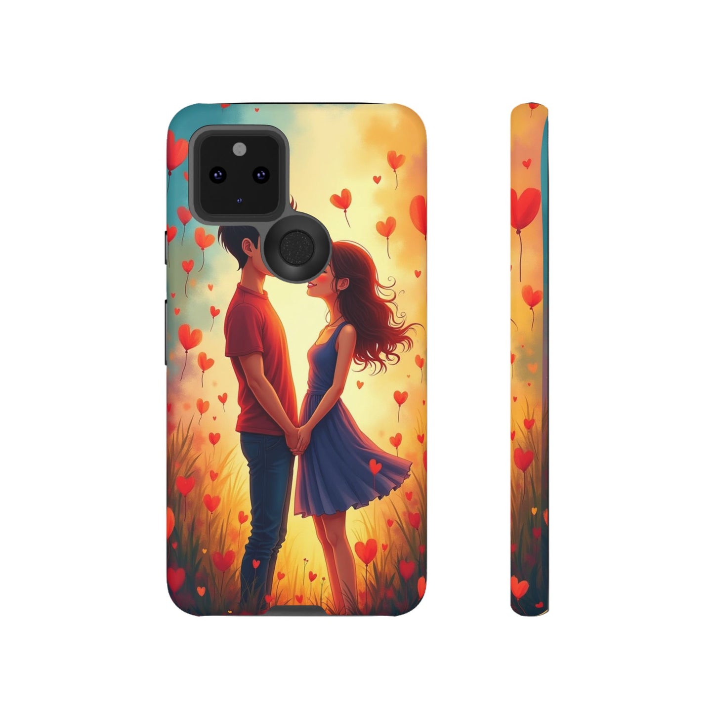 Romantic Phone Case with Heart Design for Couples