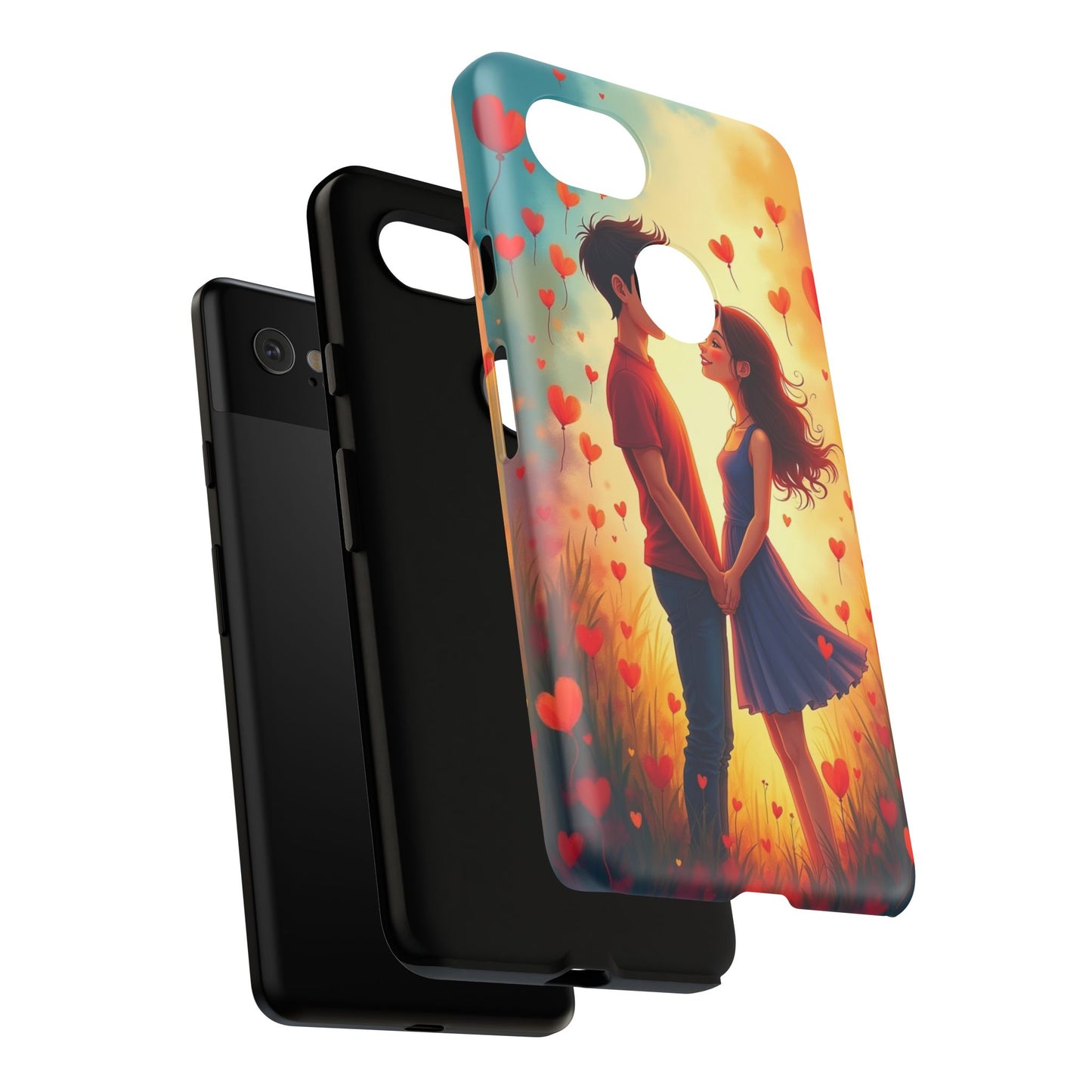 Romantic Phone Case with Heart Design for Couples