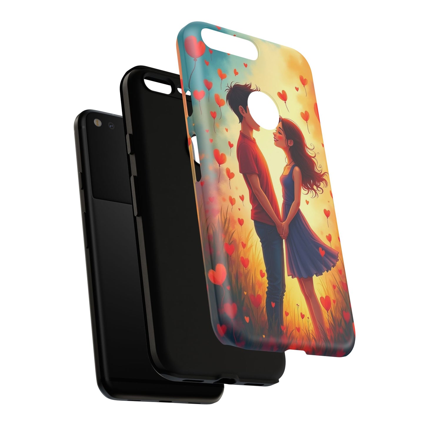Romantic Phone Case with Heart Design for Couples