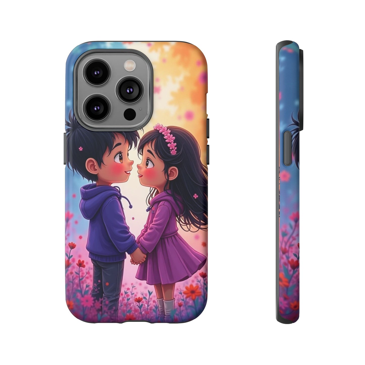 Cute Couple Phone Case - Tough Cases with Romantic Design for Kids and Teens