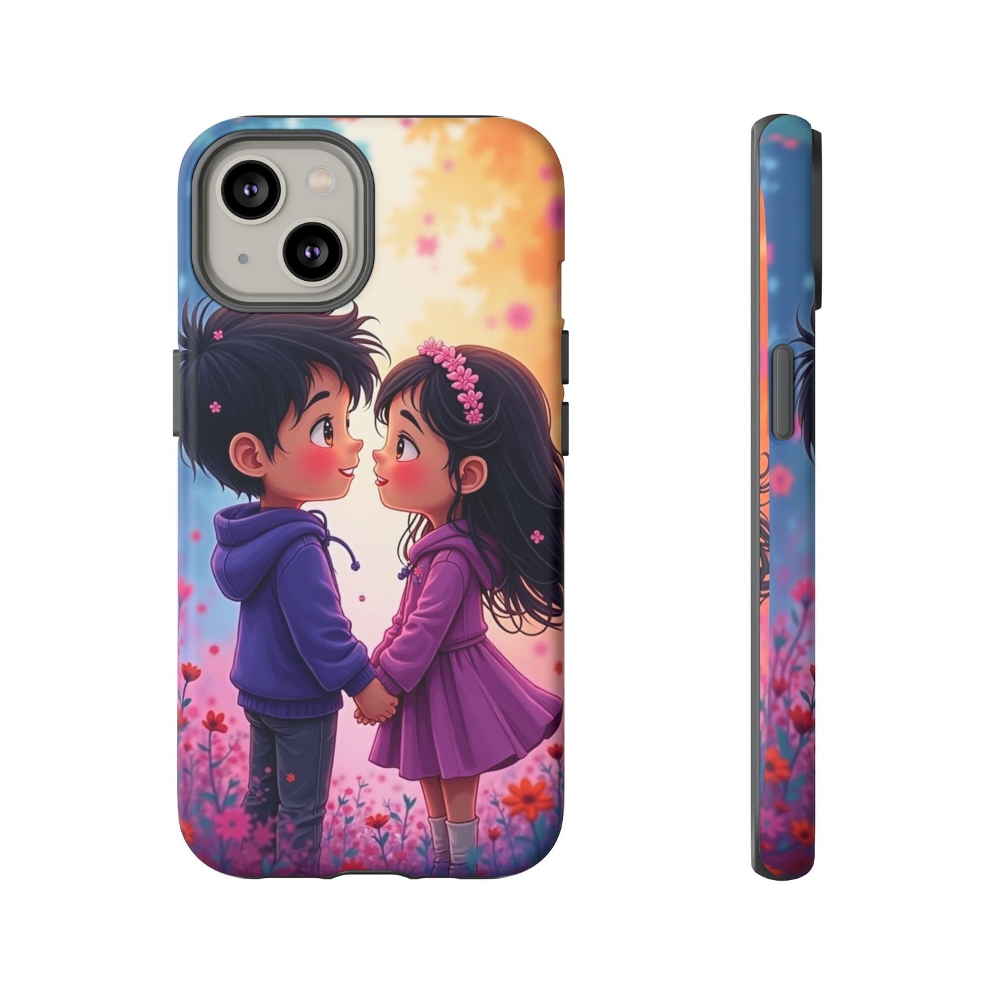 Cute Couple Phone Case - Tough Cases with Romantic Design for Kids and Teens