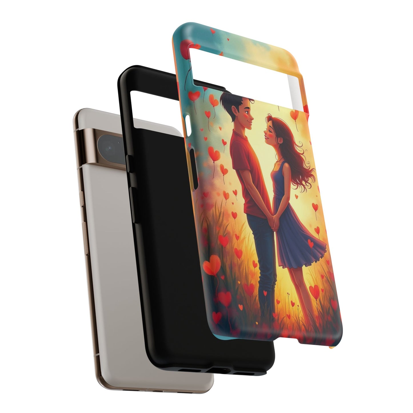 Romantic Phone Case with Heart Design for Couples