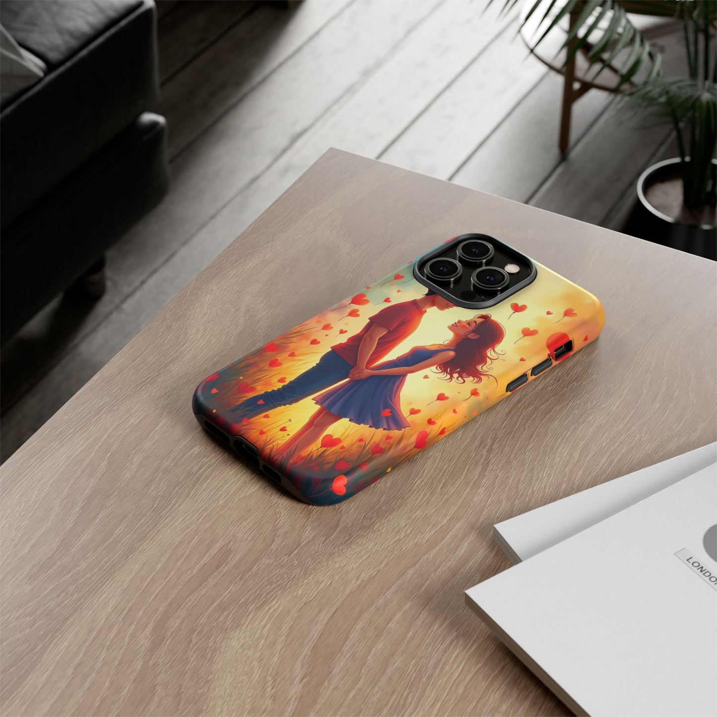 Romantic Phone Case with Heart Design for Couples